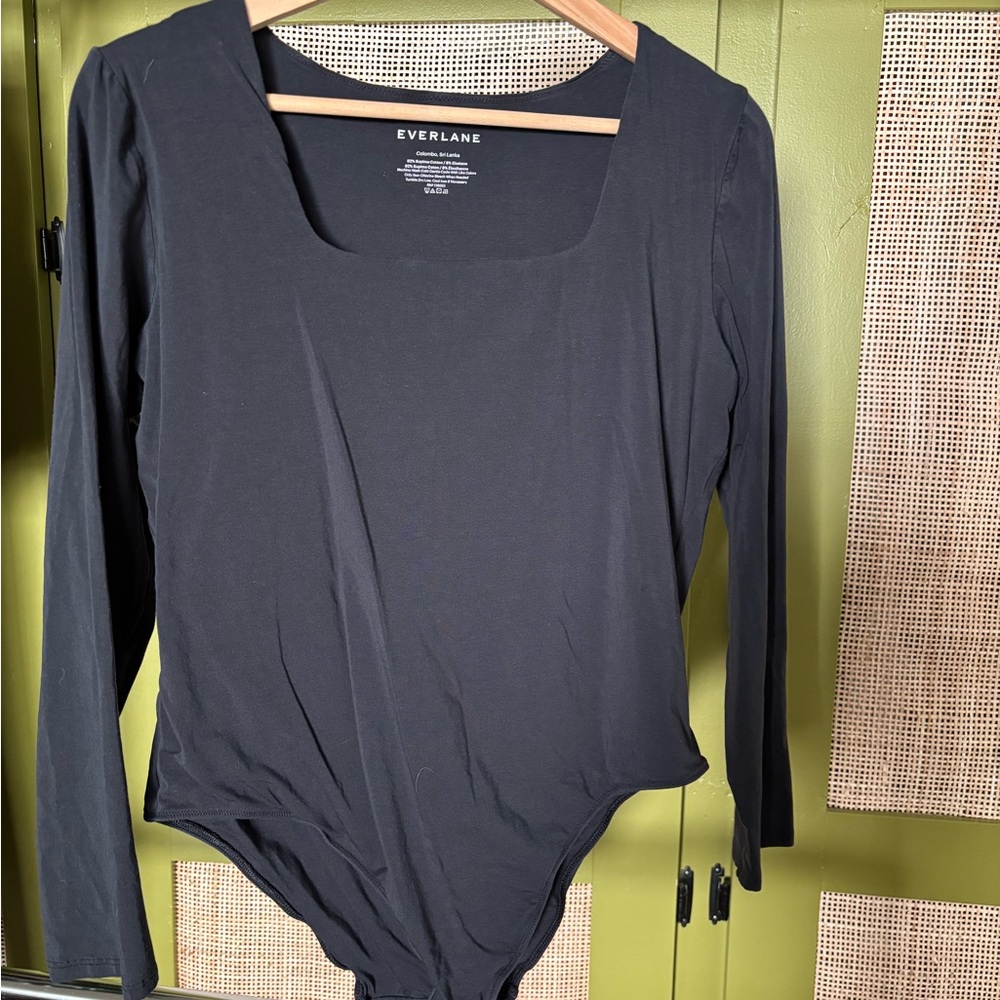 Everlane Women's Black Long Sleeve Bodysuit